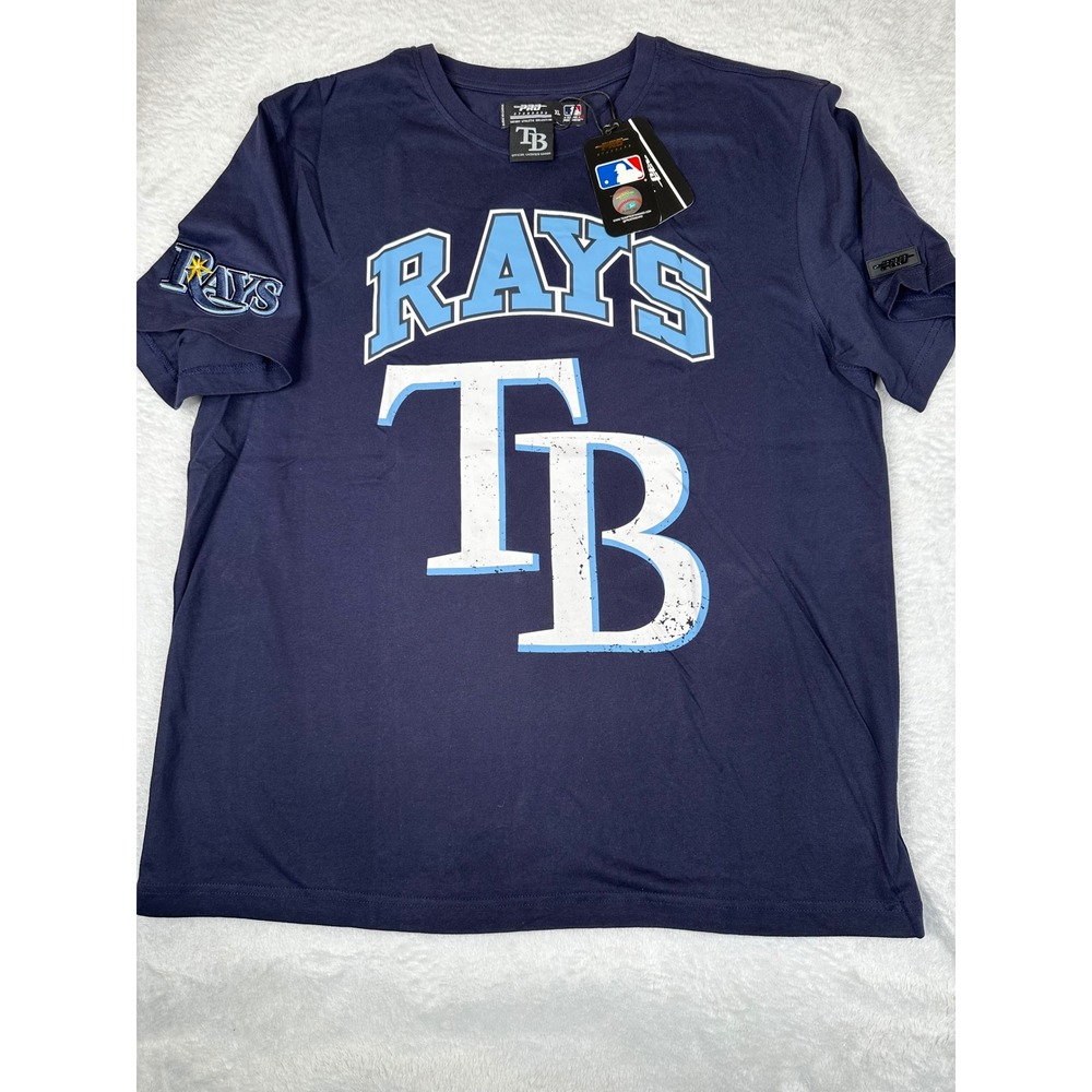 Pro Standard MLB Tampa Bay Rays Mens Navy Blue Graphic T-Shirt L New With Tags